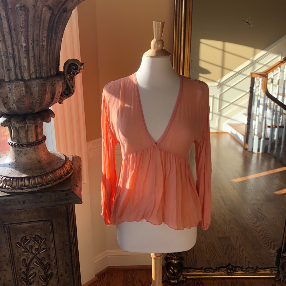 Zara melon colored blouse 🌟